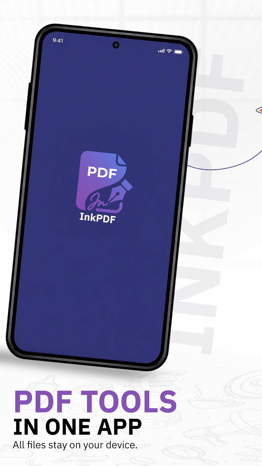 InkPDF home screen with PDF tools