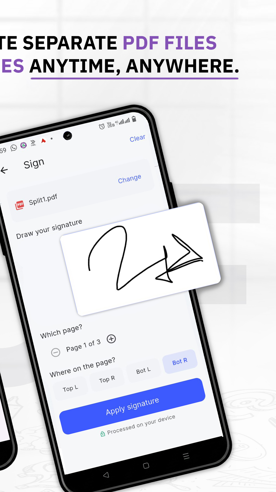 InkPDF home screen with PDF tools